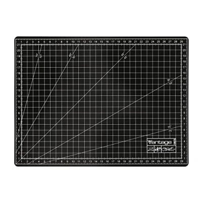 Image of Vantage Self Healing Double Sided Cutting Mat with Grid a4 Black
