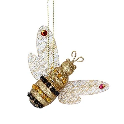 Image of Gisela Graham Resin and Diamante Bumble Bee 8 x 5 Centimeter Festive Decoration