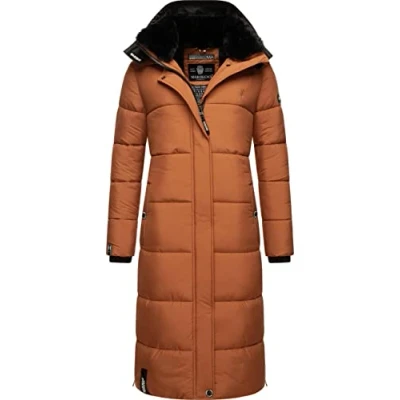 Image of MARIKOO Reliziaa Women&#039;s Winter Quilted Coat with Removable Hood XS XXL, Rusty Cinnamon, L