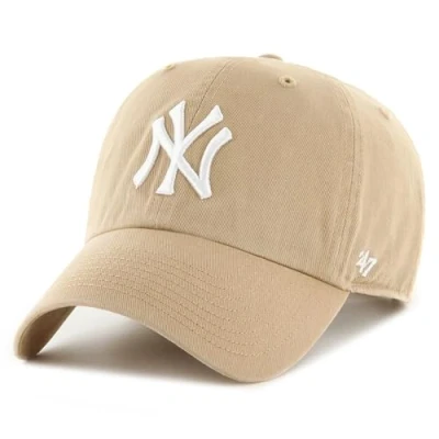 Image of 47 Brand Strapback Cap CLEAN UP New York Yankees khaki