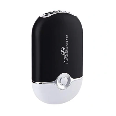 Image of ThreeH Portable Mini Personal Fan Handheld USB Rechargeable Bladeless Pocket Cooler Desk Fans Sports Travel Cooling F015,Black