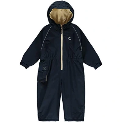 Image of Hippychick Fleece Lined Waterproof Overalls for Kids Puddle Suit 12 18 Months Perfect Any Situation Snowsuit All in one Rain Midnight Blue