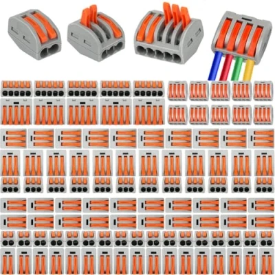 Image of 160PCS Compact Wire Connectors,YUSHIHU Electrical Connector Blocks, 90pcs Clamp 2 Port/50pcs 3 Port/10pcs 4 Port/ 10pcs 5 Port
