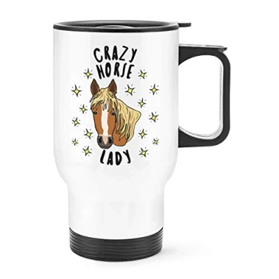 Image of Crazy Horse Lady Stars Travel Mug Cup with Handle