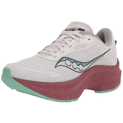 Image of Saucony Womens Axon 3 Road Running Shoe, Fog/Peony, 6.5