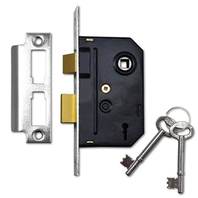 Image of Union Locks 2295 2 Lever Mortice Sash Lock 63mm Chrome Finish (Visi Pack)