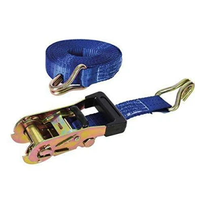 Image of Silverline Rubber Handled Ratchet Tie Down Strap J Hook 6m x 38mm Rated 1000kg Capacity 2000kg