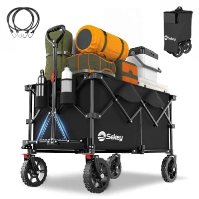 Image of Sekey Handcart, 600D Waterproof Oxford Fabric Alloy Steel Polyvinyl Chloride (PVC), deep Black, 200L