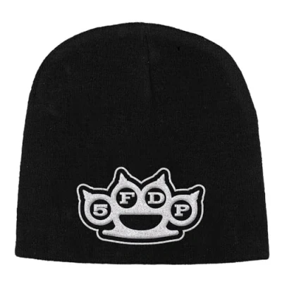 Image of Razamataz Five Finger Death Punch Knuckles Embroidered Beanie Hat One Size Black