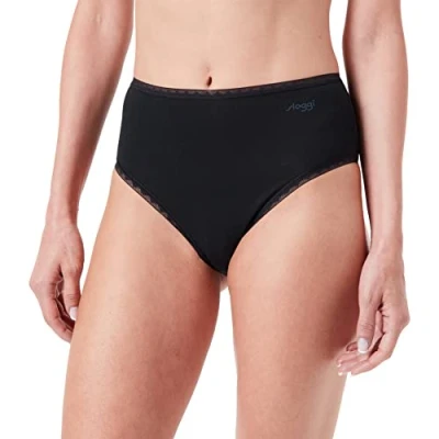 Image of Sloggi GO HIGH Waist 2 PACK Briefs, Women&#039;s, Size: Small, Black