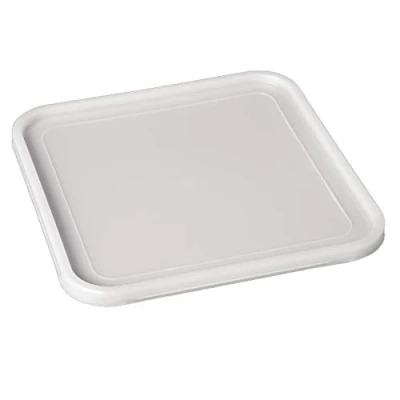 Image of Nisbets Ice Cream 10L Container Lids in White Plastic for Tight Seal Dishwasher Safe H235 x L230mm Pack of 40