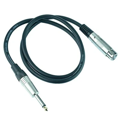 Image of 6.35mm 1/4&quot; Mono Jack Plug to XLR Female Socket Lead Microphone Signal Cable (3M Length)