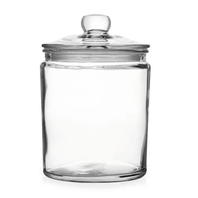 Image of We Can Source It Ltd Clear Cookie Biscotti Sweet Storage Jar Glass with Sealable Lid Small 0.9 Ltr