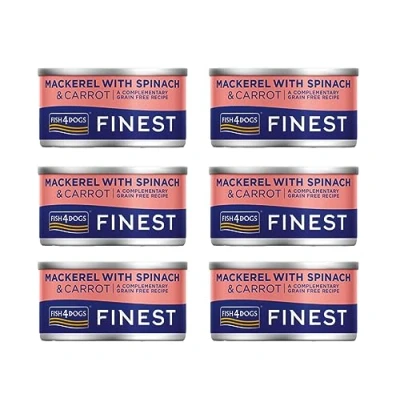 Image of Fish4Dogs Wet dog Food Tins 85g for all breeds (FINEST MACKEREL WITH SPINACH AND CARROT)
