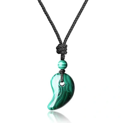 Image of COAI Matagama Necklace for Women Men Malachite Green Stone