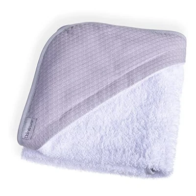 Image of Clair de Lune Cotton Dream Hooded Towel, Super Soft Cotton/Terry Towelling, 70 x cm Grey