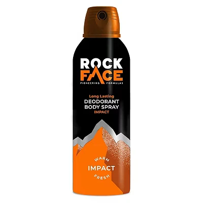 Image of Rock Face Body Spray for Men 200ml Impact Fast Absorbing Non Staining 48 Hour Protection