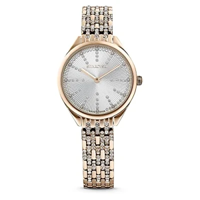 Image of Swarovski Attract Watch, White Pavé Crystals and Champagne Gold Tone Plated Stainless Steel, from The Collection