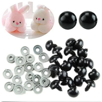 Image of HEEPDD Safety Eyes, 100Pcs Black Plastic Doll Eyes with Washer DIY Making Repairing Accessory for Puppet Plush Animal Teddy Bear Felting Toys(9mm)