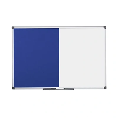 Image of Bi Office Combination Board Maya, Blue Felt/Magnetic, Aluminium Frame, 120 x 90 cm