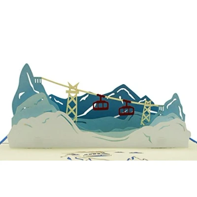Image of birthday card skiing, surprise snowboarding holiday voucher for him and her, happy greeting with snowboarding, invitation a winter holiday, T10