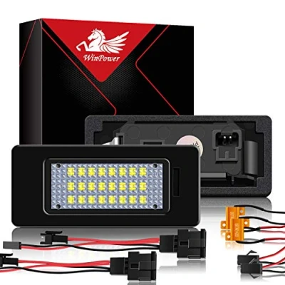 Image of WinPower Error Free 18SMD LED Number License Plate Light Assembly Cool White Lamps Bulb 6000K, 2 Pieces