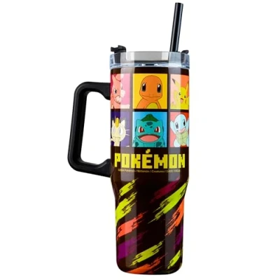 Image of Pokemon Insulated Tumbler with Straw and Lid, Double Walled 940ml Kids Gifts