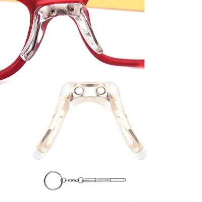 Image of Sunglasses Nose Pads 2 Pair Replacement Premium Grade Rectangle Shaped Soft Silicone for Eyeglasses Anti Slip Slide Push in