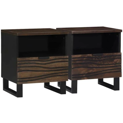 Image of vidaXL Bedside Cabinets 2 pcs 40 x 33 46 cm Solid Wood Mango