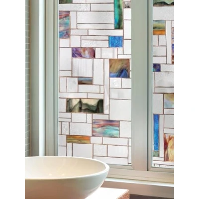 Image of Artscape Horizon Window Privacy Film Textured Glass Pattern Non Adhesive &amp; UV Protection Easy to Apply Removable 61 x 92 Centimetres