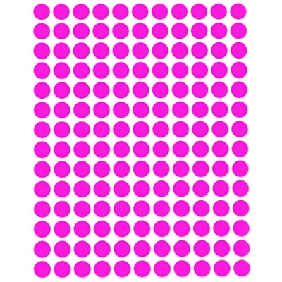 Image of 1 cm Round Neon Colored Coding Labels 10mm Pink Fluorescent Dots 2100 Pack by Royal Green
