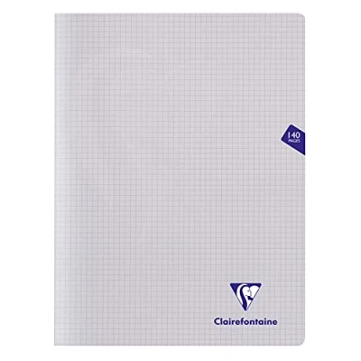 Image of Clairefontaine Ref 303382C Mimesys PP Stapled Notebook (140 Pages) 24 x 32cm, Polypro Cover, 90gsm Brushed Vellum Paper, Square 5x5 Ruling Random Colour