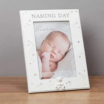 Image of 4&#039; x 6&#039; Bambino Resin Naming Day Photo Frame