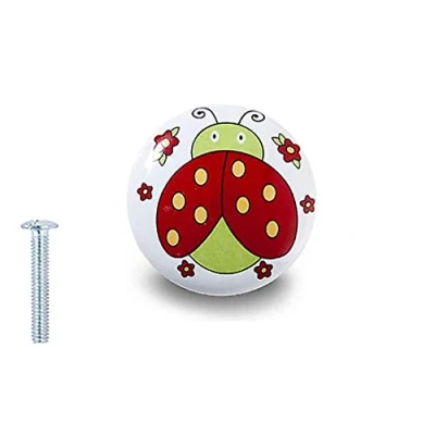 Image of Decoranddecor 55mm Rounded Knob Kids Children Child Bedroom Pulls Drawer Ceramic Porcelain Wardrobe Door Pull Handle Kitchen Cupboard Cabinet (55mm with One Hole, B 125)