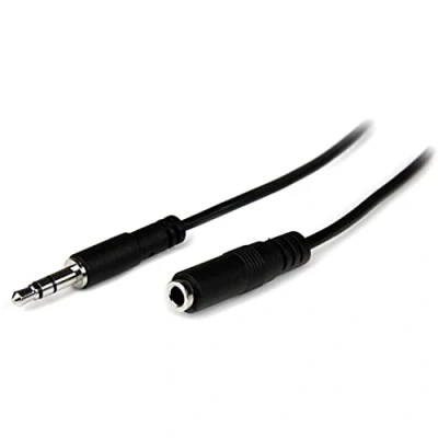 Image of StarTech.com 1m Slim 3.5mm stereo Extension Audio Cable M/F Mini heaDPhone Ext cord (MU1MMFS), Black