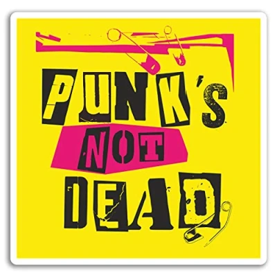 Image of 2 x 10cm Punk&#039;s Not Dead Vinyl Stickers Punk Music Rock Sticker Laptop #17315 (10cm Wide)