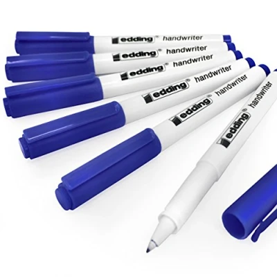 Image of Edding Handwriter Handwriting Pen Blue Ink 0.6mm Pack of 6