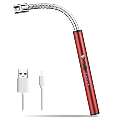 Image of MOSUO Candle Lighter, Electric Arc Lighter USB Rechargeable Windproof Flameless Electronic Long for Candles, Kitchen, Barbecue, Fireworks