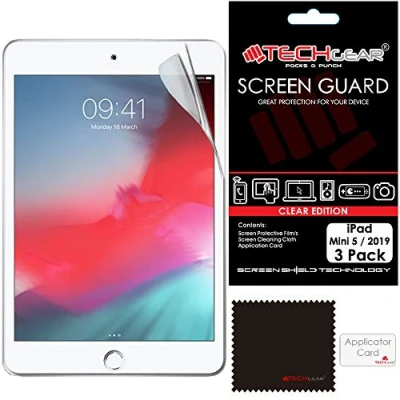 Image of TECHGEAR [3 Pack] Screen Protectors for iPad Mini 5 (2019), CLEAR Protector Guard Covers Compatible with New 2019 Apple