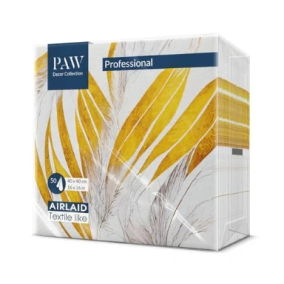 Image of PAW Airlaid Cloth Like Napkins (40 x 40 cm) 50 Pieces Ideal for Wedding, Christening, Communion, Birthday Linen Feel Elegant Color: Angel Feathers