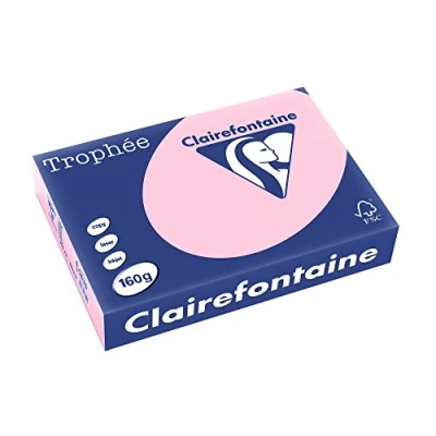 Image of Clairefontaine 2634C Trophée Printer Paper for All Laser Printers, Copiers and Inkjet DIN A4 (21 x 29.7 cm) 160 g 1 Ream of 250 Sheets Pink