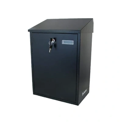 Image of Buckingham 40064 Wall Mounted Steel Lockable Mail, Post, Letter Box, Weather Resistant, Black, Extra Large