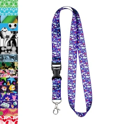 Image of Rolseley Lanyard Neck Strap Medic Purple for id Badge Holder with Metal Clip Perfect Nurse or Doctor