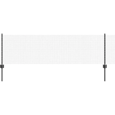 Image of vidaXL Welded Wire Fence with 22 U Posts Grey 0.6x50 m Steel