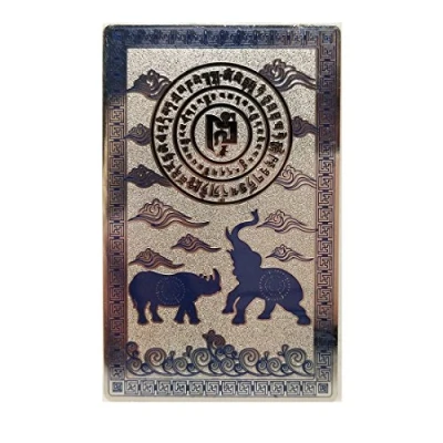 Image of Feng Shui Blue Rhino Elephant Anti Burglary Talisman Card