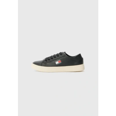 Image of Tommy Jeans Lightweight Court Trainers, Women&#039;s, Size: 2.5, Black shoes