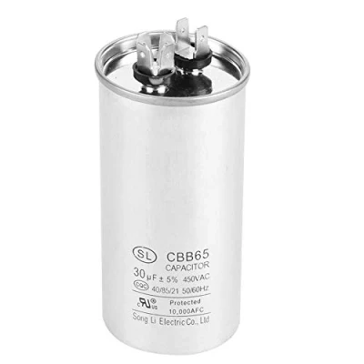 Image of Motor Run Capacitor 30uF 450V AC,CBB65 Round Electric Capacitor,metal Start Capacitor,for single phase motors 50HZ and 60Hz air conditioners compressors