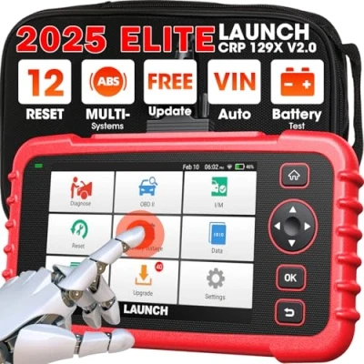 Image of LAUNCH CRP129X V2.0 OBD2 Scanner, ABS SRS Transmission Engine Diagnostic Tool with 12 Service Functions, Lifetime Free Update, Auto VIN, Battery Test