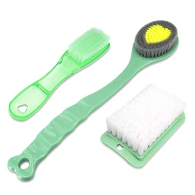 Image of QiCheng&amp;LYS Hand Shower Brush Long Handle Bath Shoe Brush, Laundry Board (Green and 2PCS)