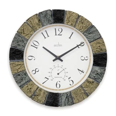 Image of Acctim 22427 Bowfell Slate Effect Indoor/Outdoor Wall Clock